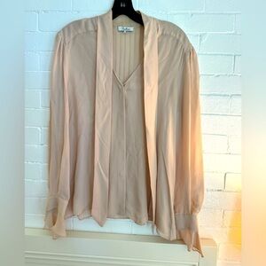 Beautiful pale pink Parker silk blouse button front size: M